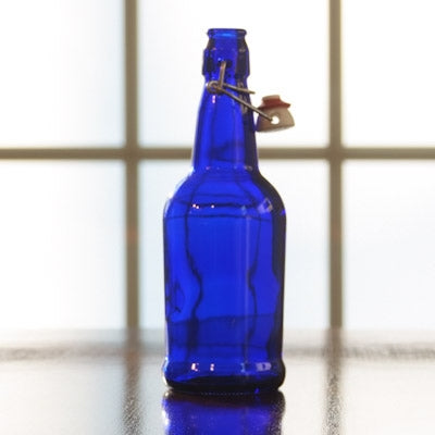 1 L Cobalt Blue EZ Cap Swing Top Bottles (Case of 12)