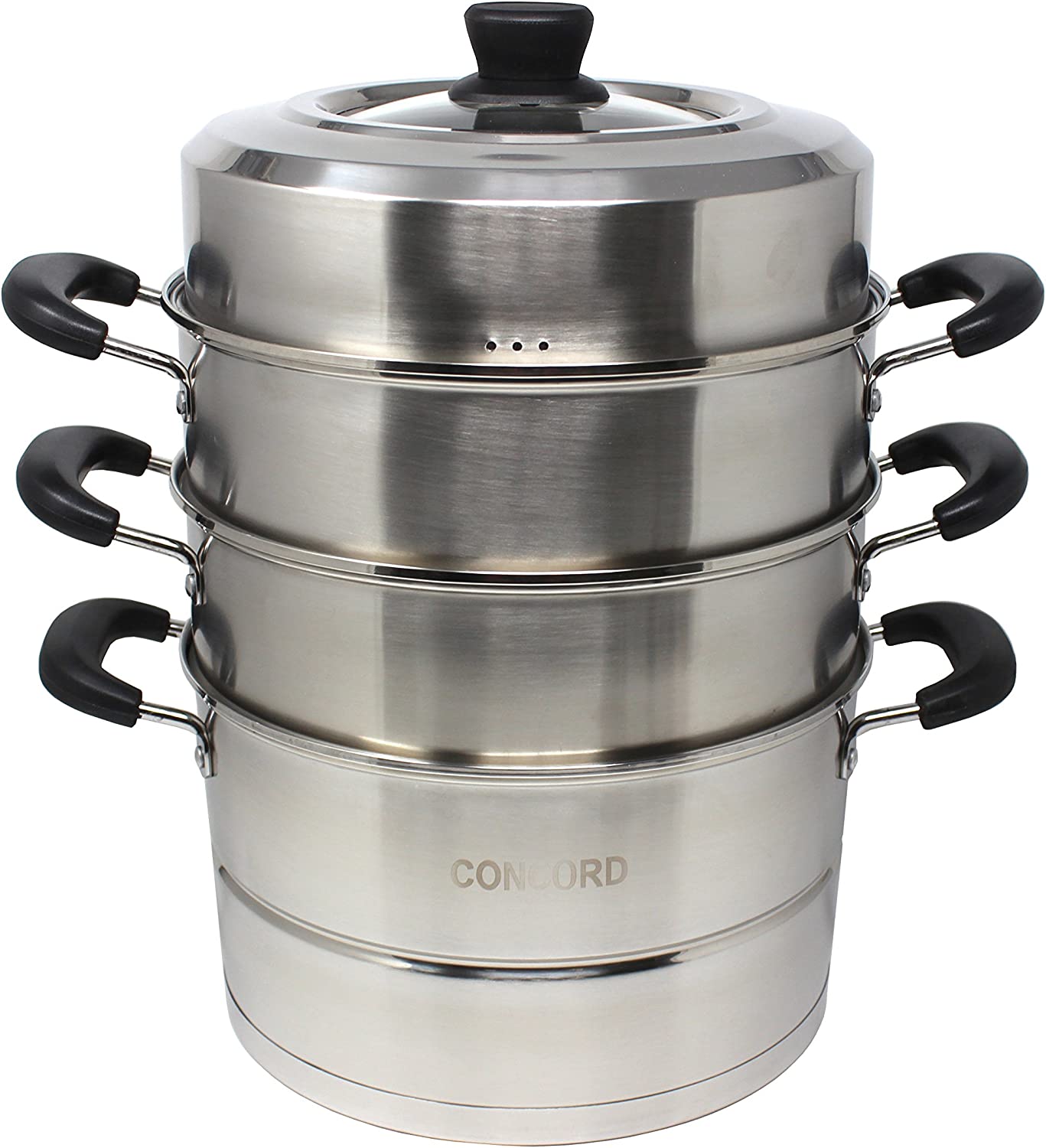 4Tier Induction Hob S/S Steel 24cm Steamer Multi Veg Cooker Pot