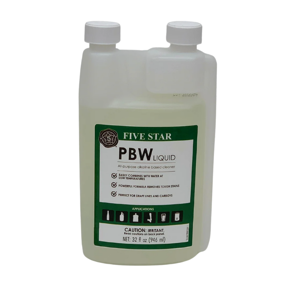 Five Star | Liquid PBW Cleaner | Non-Hazardous | Alkaline Brewery Cleaner | Environmentally Friendly | 32oz