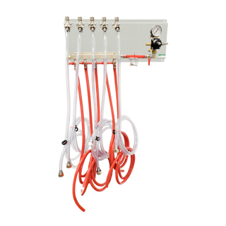 Regulation & Air Distribution Panel with 5 Brackets and 5-Tube Corny Set