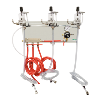 Regulation & Distribution Panel with 3 FOB Detectors and Triple Corny Tube Set