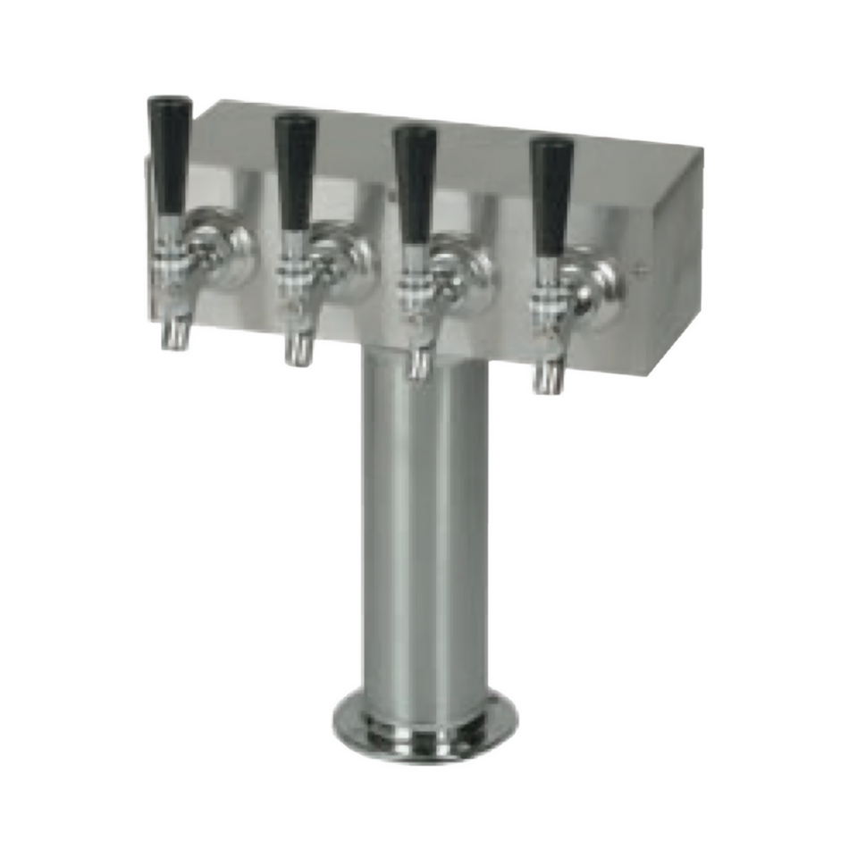 4-Tap T Tower Glycol Dispenser - 3-Inch Diameter, All 304 Stainless Steel