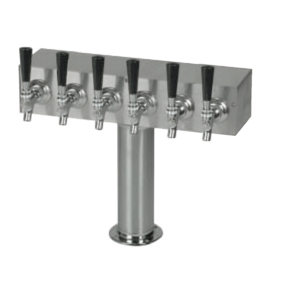 6-Faucet T-Tower for Wine: Air-Cooled Stainless Steel 304 Design