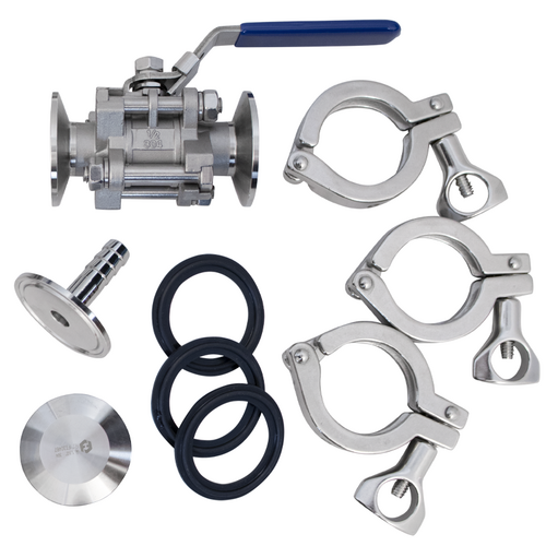 BrewBuilt® Brewing Kettle Valve Pack | 1.5" T.C. Ball Valve