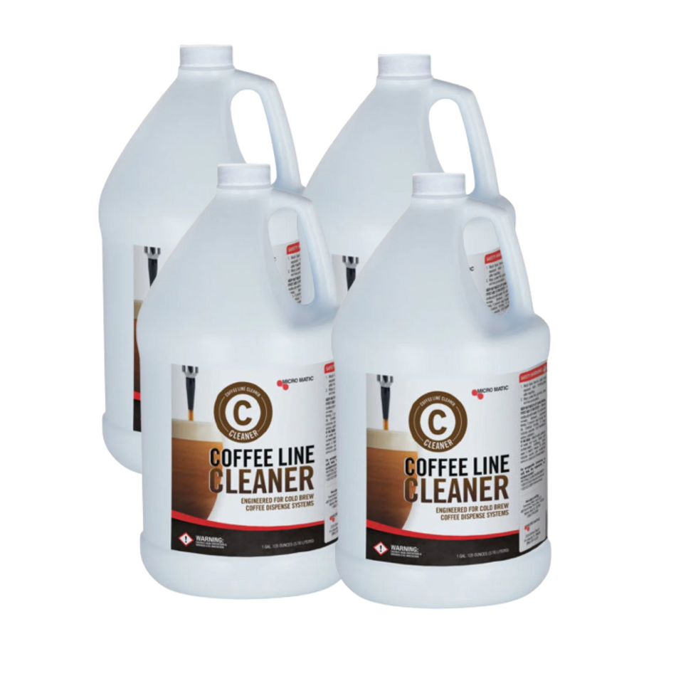 [Case of 4] Micro Matic 1 Gallon Cold Brew Coffee Line Cleaner - Liquid Coffee Line Cleaner - 128 Oz. Bottle - MM-C128