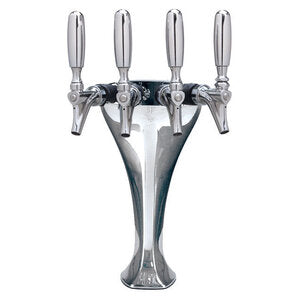 Cobra Draft Tower - Polished Chrome - Glycol-Loop - 4 Faucets