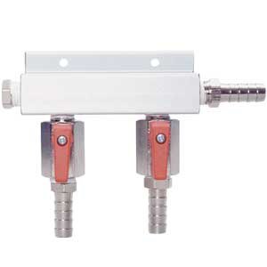 2-Way CO2 Beer Manifold – Aluminum