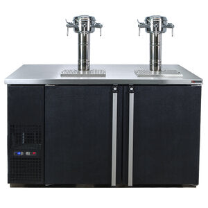 Pro-Line Wine 6 Tap Commercial Kegerator – 2 Sommelier Towers – 59-1/2" – Black Vinyl