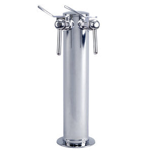 Two Faucet Wine Column Tower - Polished Stainless Steel