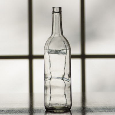 750ml Bordeaux Clear Wine Bottle Cs/12