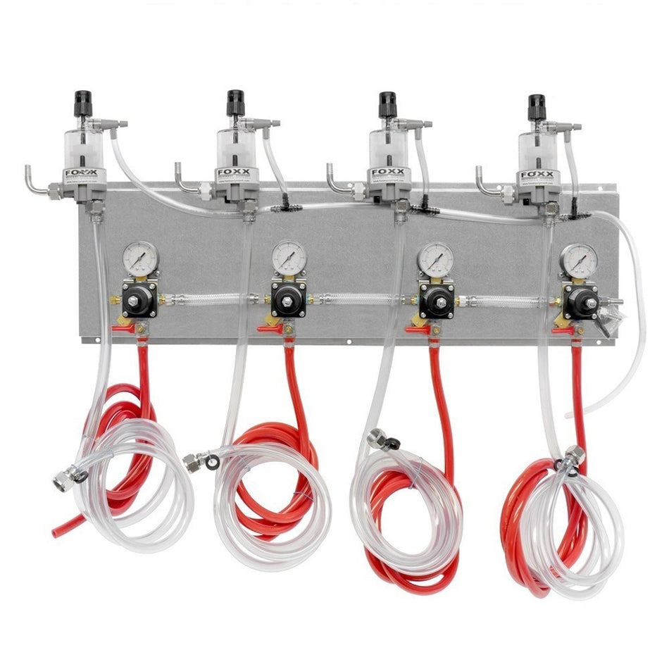 Four-Section Regulated Cornelius Keg Panel with 4 FOBs & Tubing