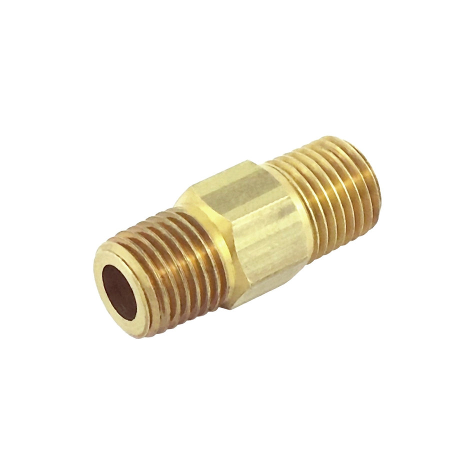 Hex Nipple-Hvy 1/4inMpt X 1/4inMpt Rht Brass