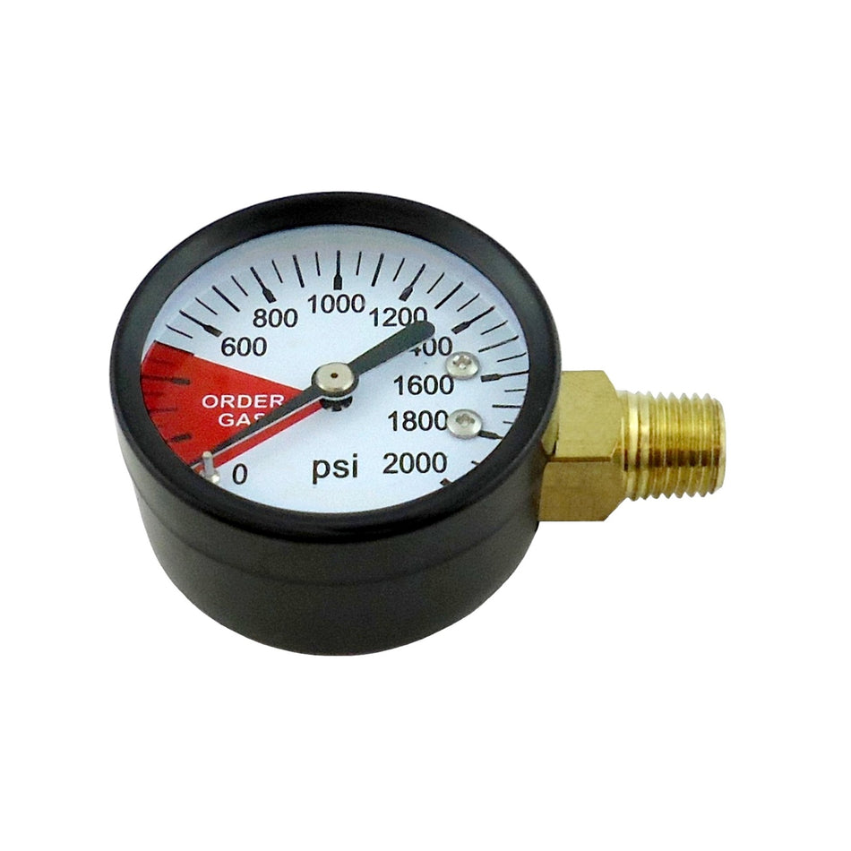 Gauge 2in-Dia- 1/4inMpt Side-Mnt Lht 2000 Psi