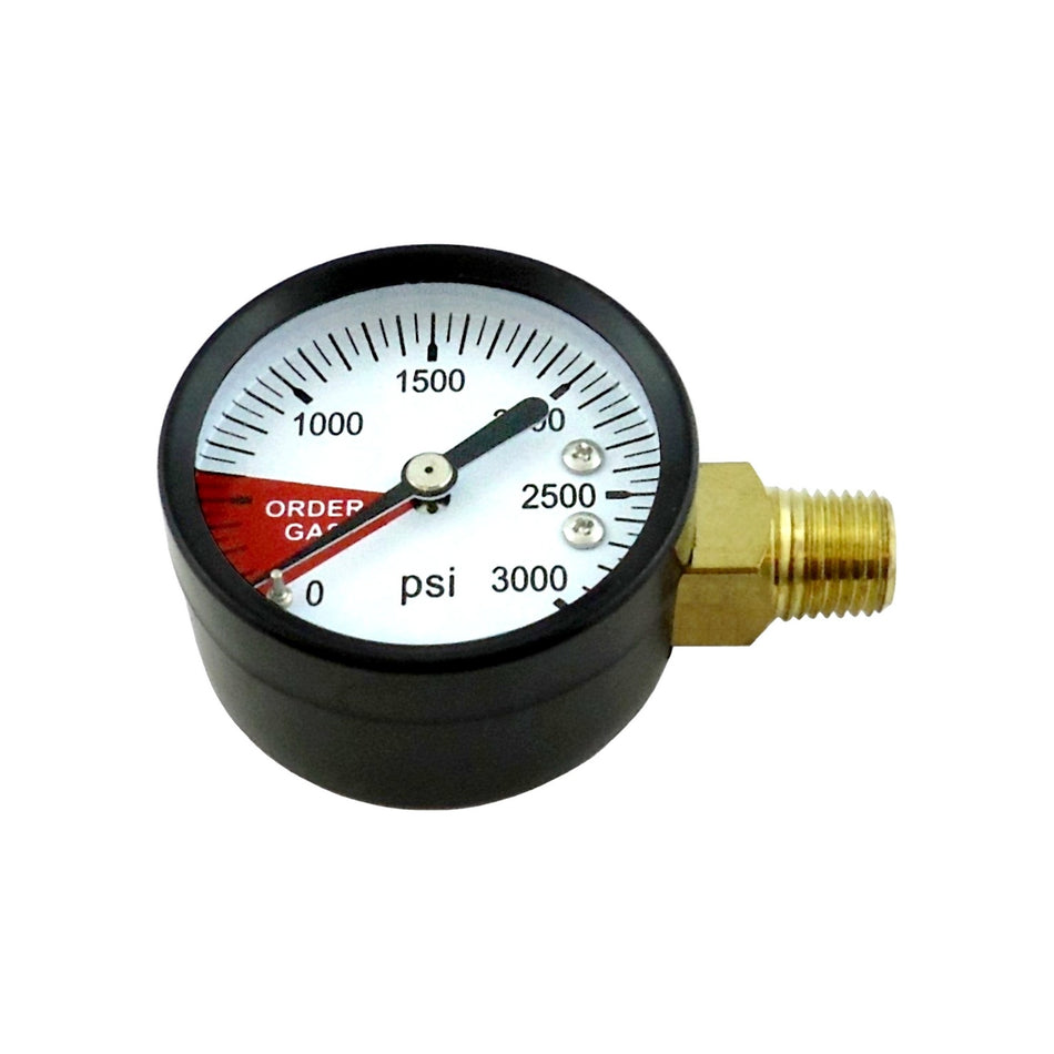 Gauge 2in-Dia- 1/4inMpt Side-Mnt Lht 3000 Psi