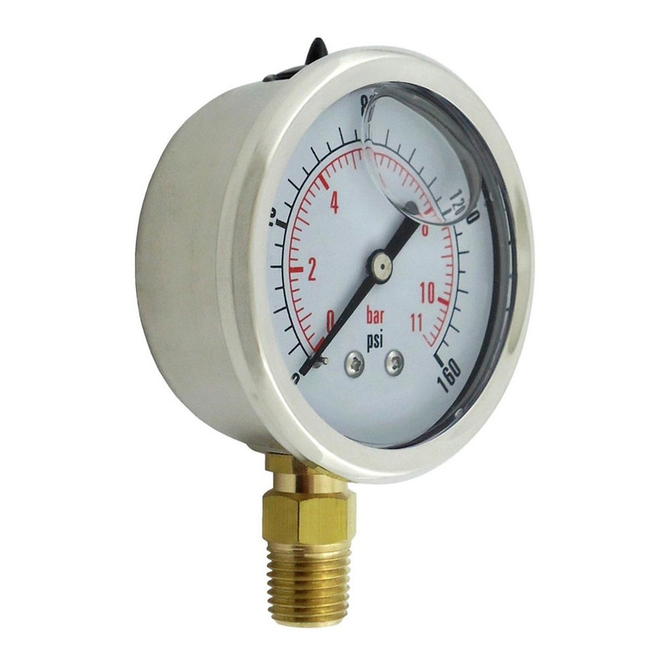 Liq Filled Gauge 2-5in-Dia- 1/4inMpt 160 Psi