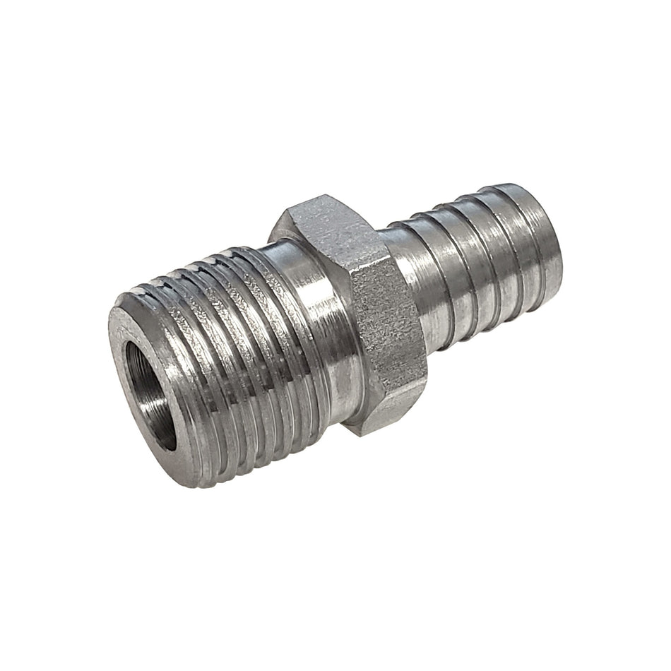 Hose Barb Adapter 1/2inB X 1/2inMpt S/S