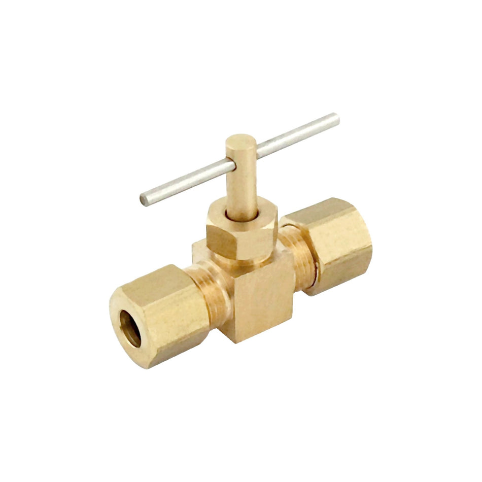 Compression Needle Valve 1/4inC X 1/4inC Brass