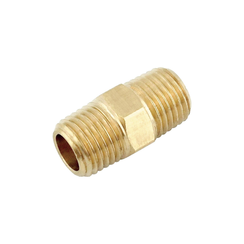 Hex Nipple 1/4inMpt X 1/4inMpt Rht Brass