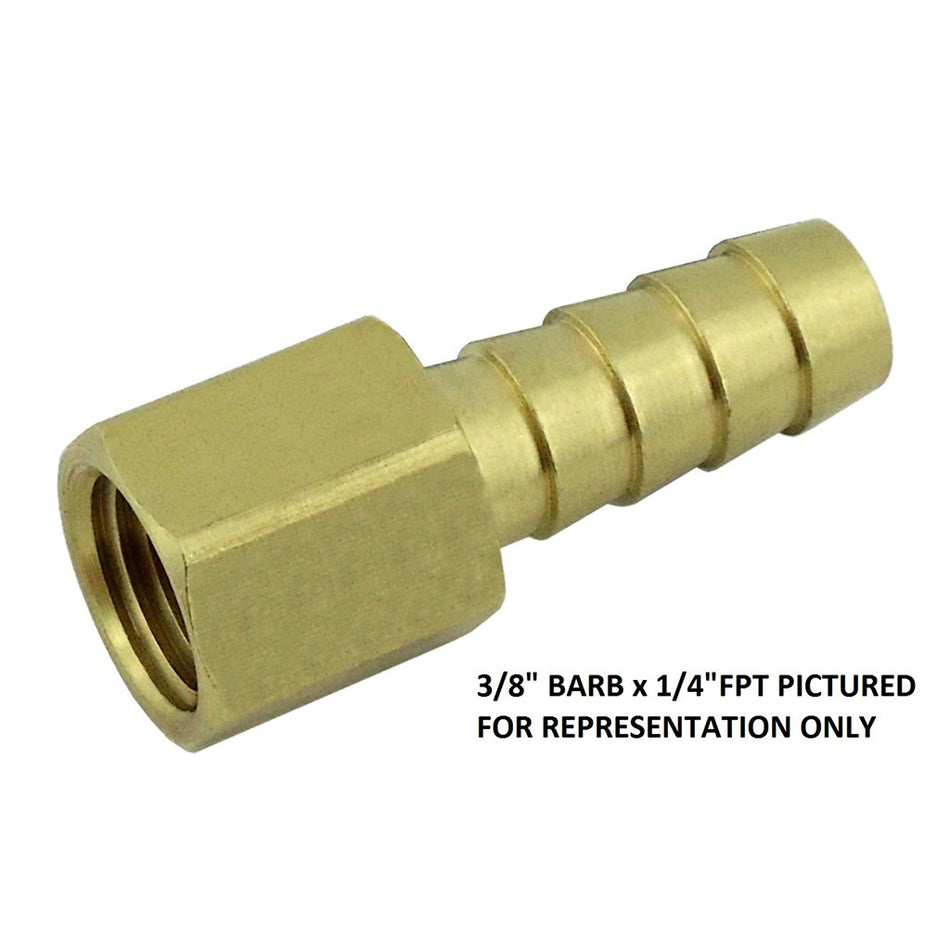 Hose Stem 3/8inB X 1/4inFpt Brass