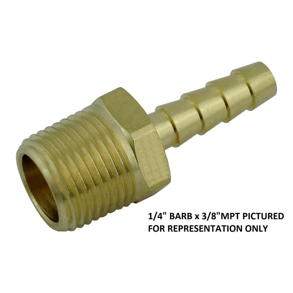 Hose Stem 3/8inB X 1/2inMpt Brass