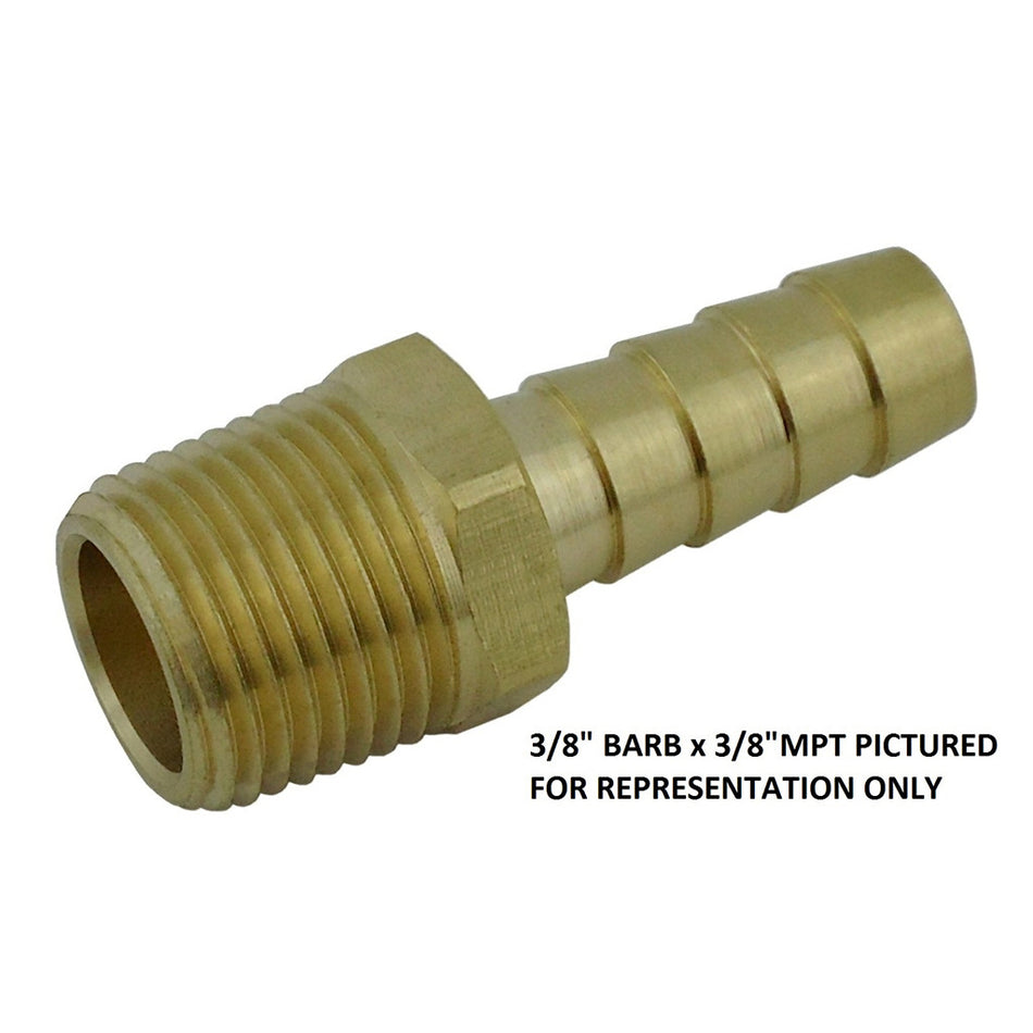 Hose Stem 1/2inB X 1/2inMpt Brass