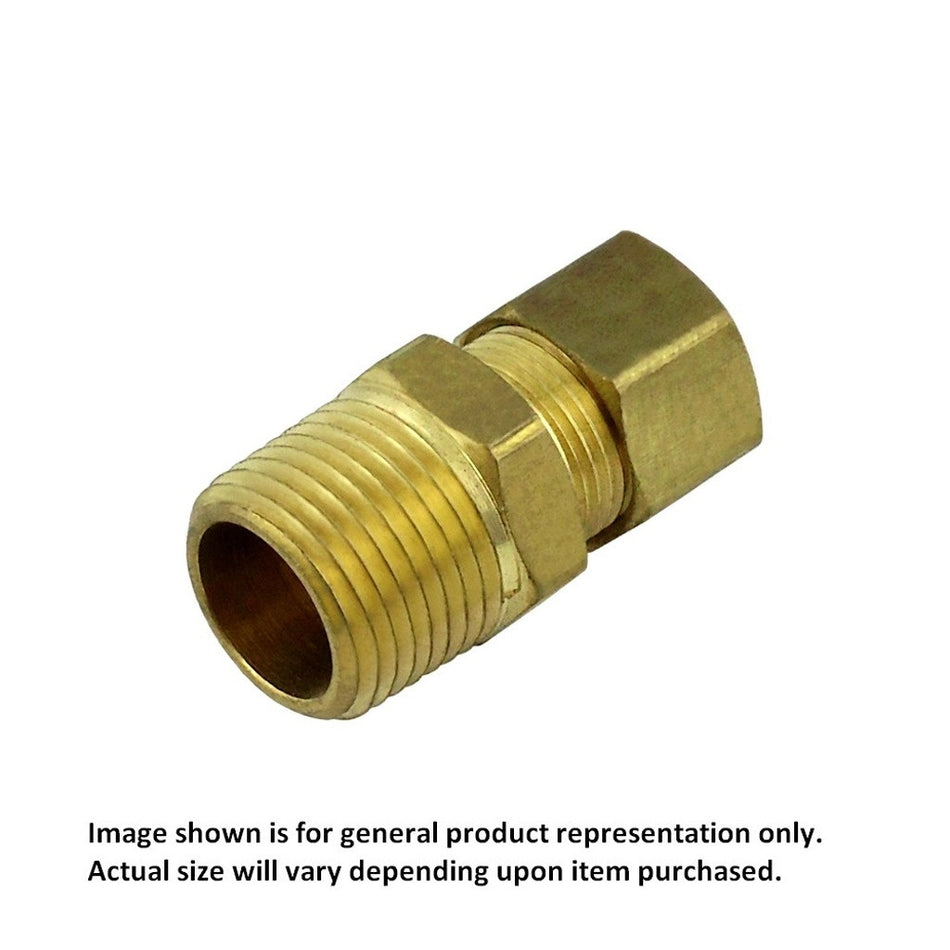 Compression Connector 1/4inC X 1/4inMpt Brass