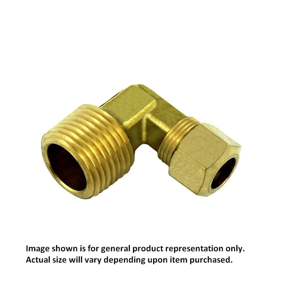 Compression 90 Elbow 3/8inC X 1/2inMpt Brass