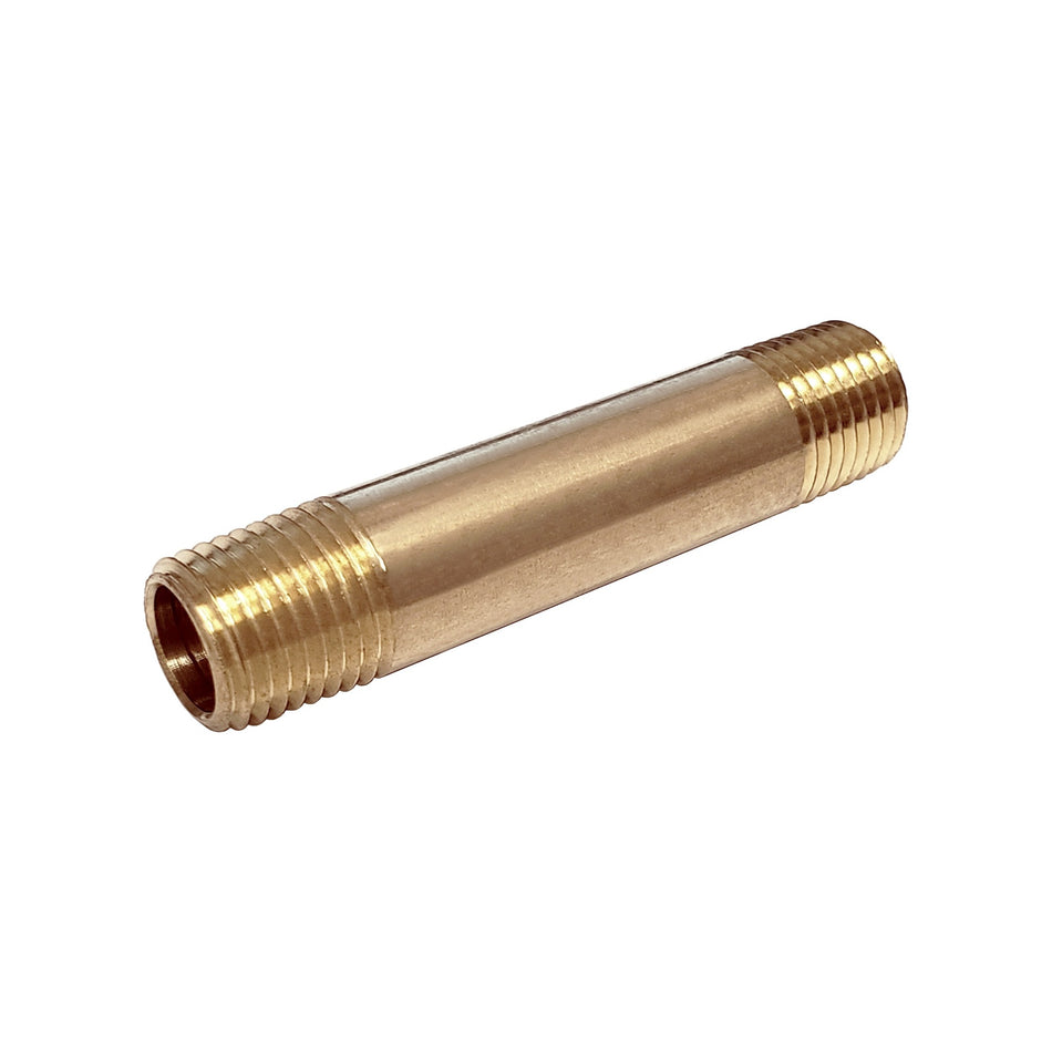 Nipple Long 1/4inMpt X 1/4inMpt Brass