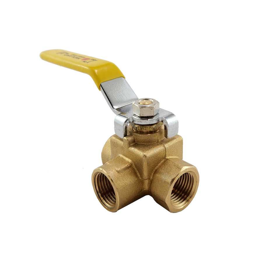 3-Way Ball Valve 3/8in Fpt-All Brass