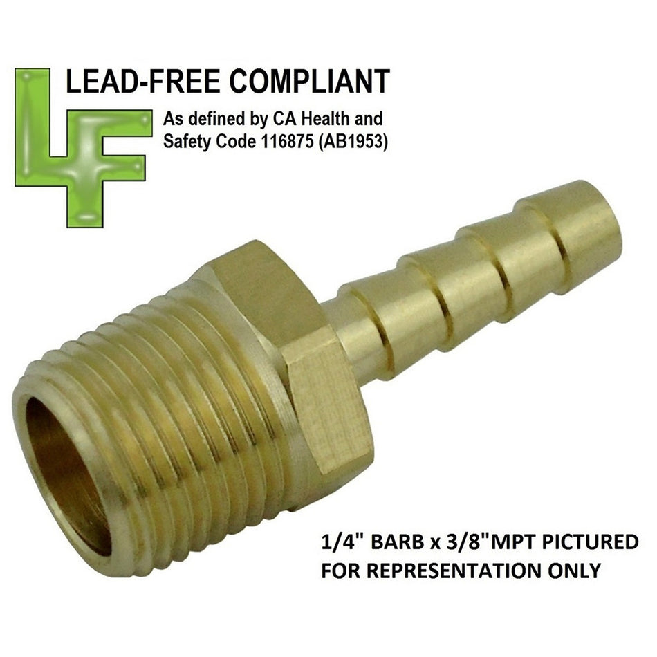 Adapter 1/4inB X 3/8inMpt Lead Free Brass