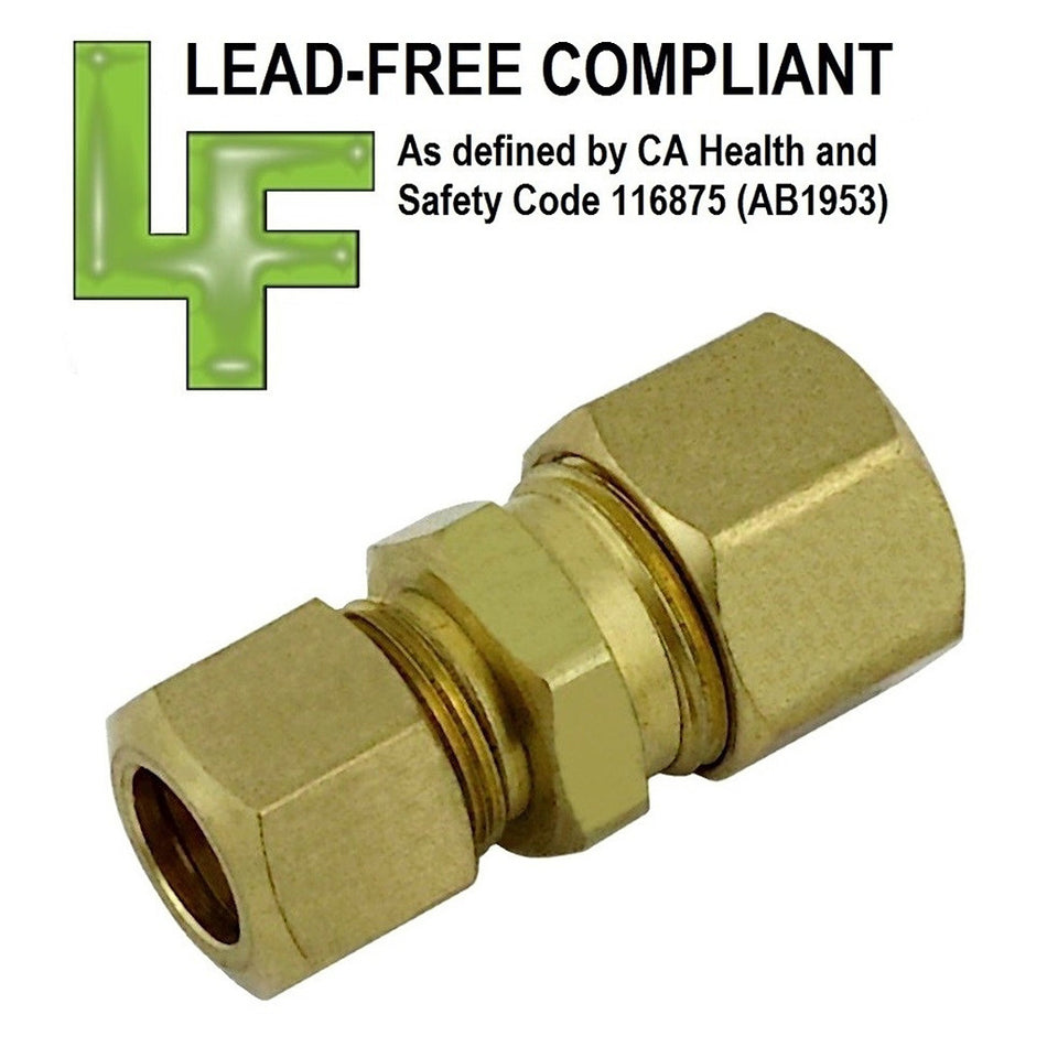 Comp Union 3/8inC X 1/4inC Lead Free Brass