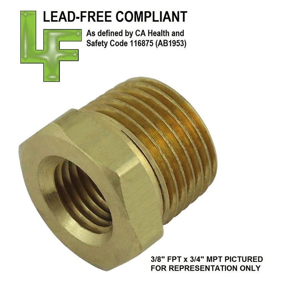 Bushing 3/8inFpt X 3/4inMpt Lead Free Brass