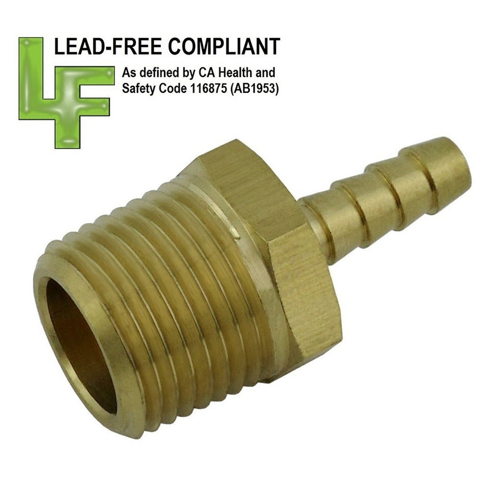 Adapter 1/4inB X 1/2inMpt Lead Free Brass