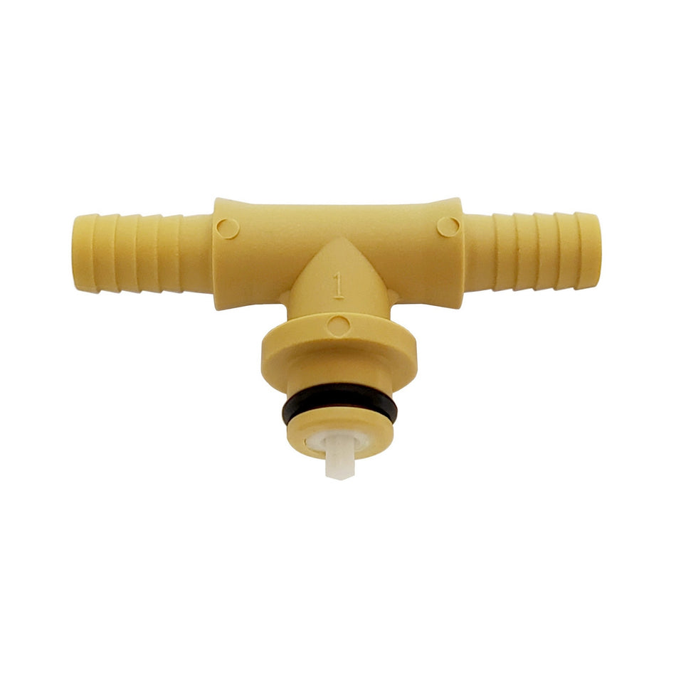 Gas Tee-For Shurflo 1/4inB-W/Shutoff Poly