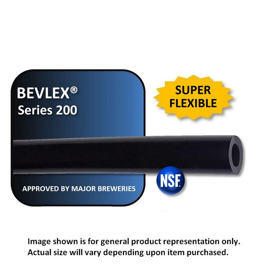 100' - Bevlex PVC Tubing #200 - 3/16" ID x 7/16" OD, Black