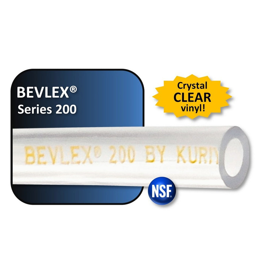 100' - Bevlex PVC Tubing #200 - 3/8" ID x 5/8" OD, Clear