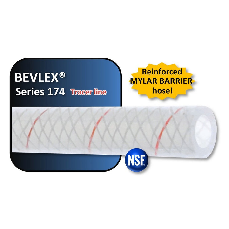 Bevlex-W/Mylar 1/4inId X 15/32inOd Red-Tracer