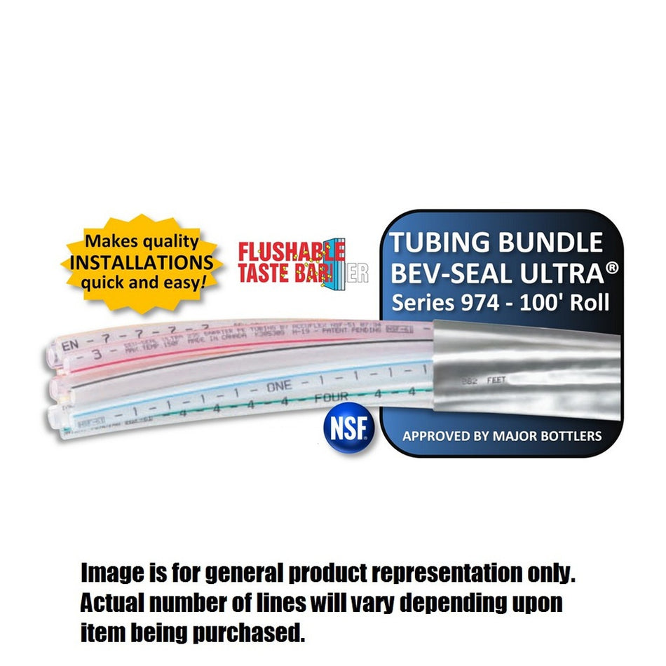 100' - Bev-Seal Ultra Bundle - 8-Line, 8 Ea 3/8" ID