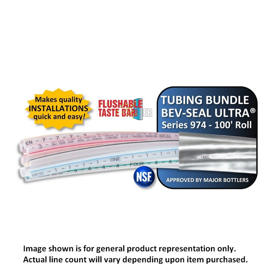 100' - Bev-Seal Ultra Bundle - 14-Line, 10 Ea 1/4" ID + 4 Ea 3/8" ID