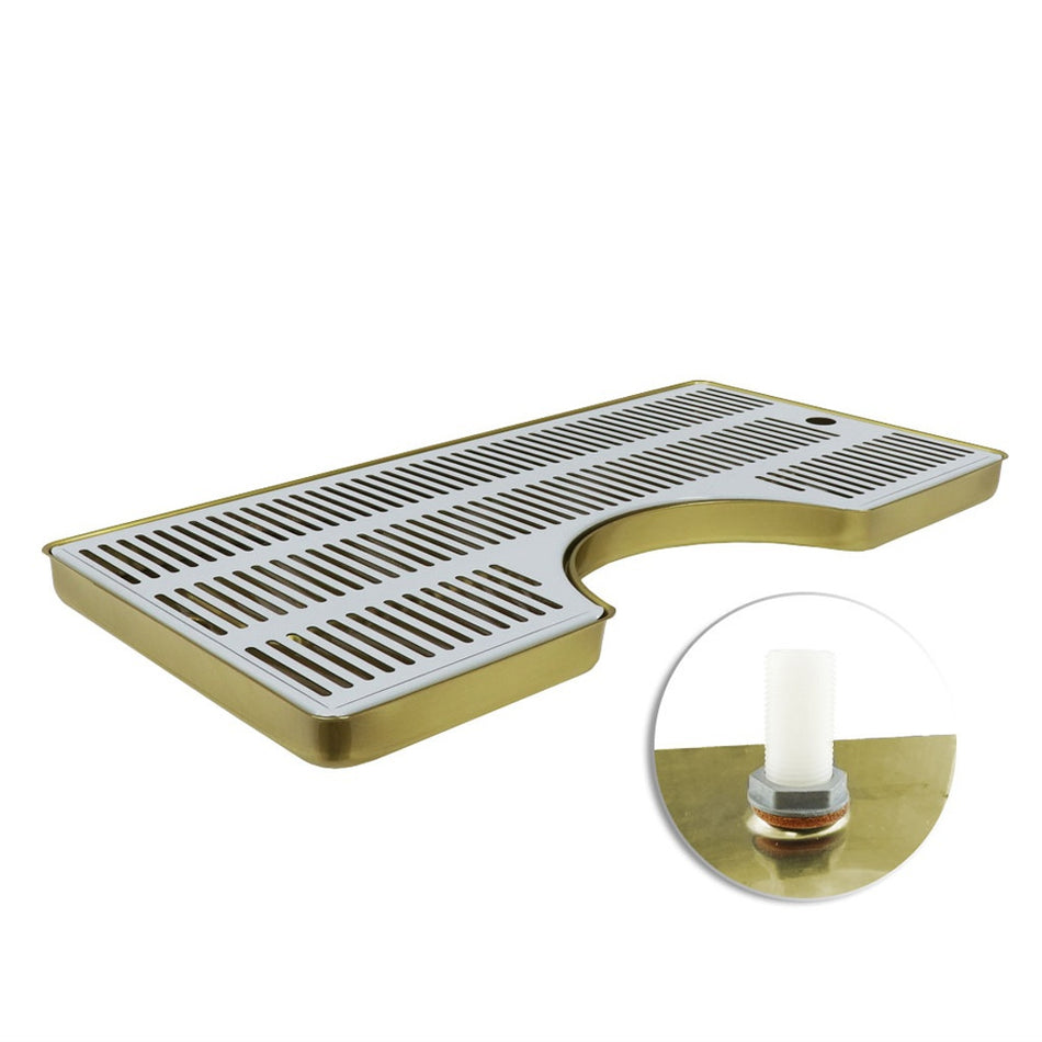 Drain for Ceramic Towers - 10inW x 20inL with PVD-Coated Stainless Steel Grate