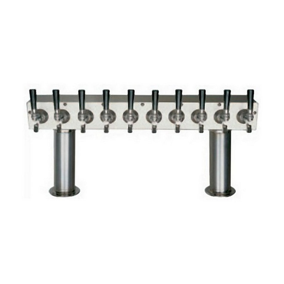 Stainless Steel 10-Faucet Pass-Through Tower with Chrome Faucets