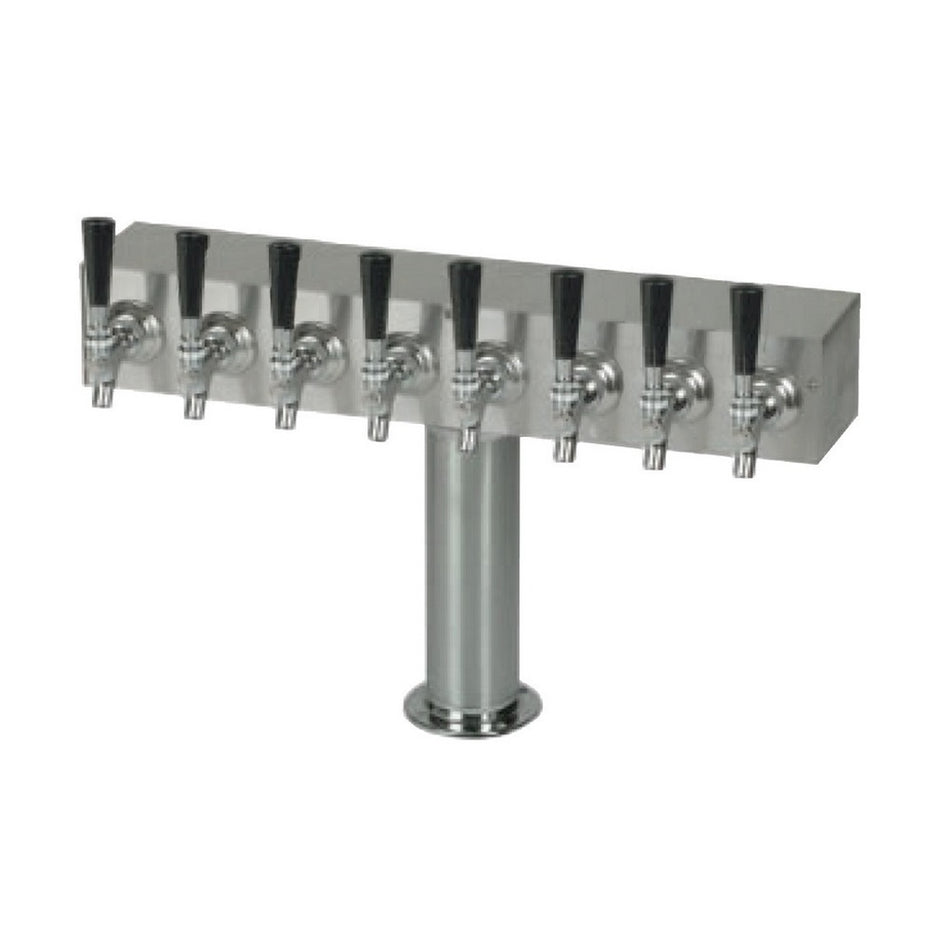 8-faucet T Tower Dispenser - 3-inch Diameter, Glycol-Cooled, 304 Stainless Steel