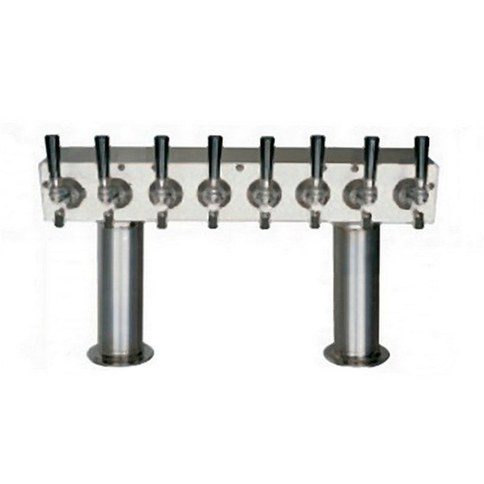 8-faucet Passthru Tower - 3-inch Diameter, Air-Cooled, 304 Stainless Steel