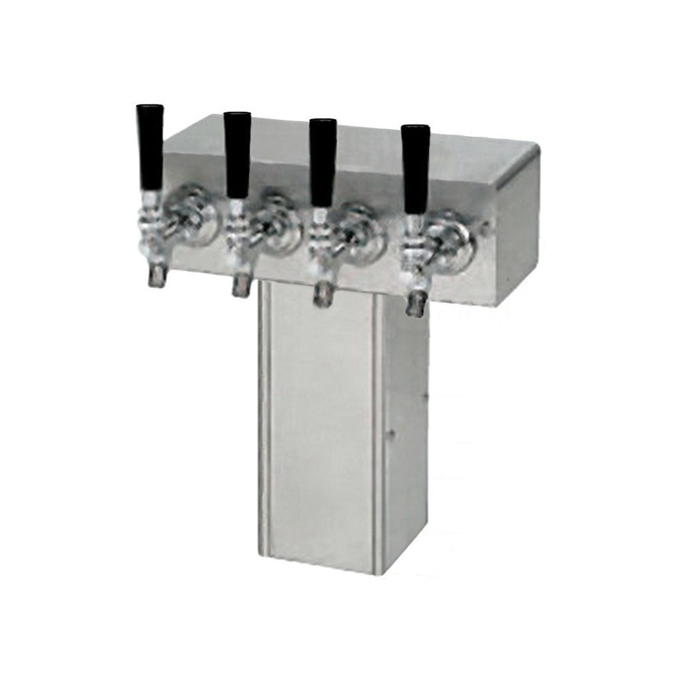 4-Tap T Tower Air Dispenser - 4-Inch Square, 304 Stainless Steel