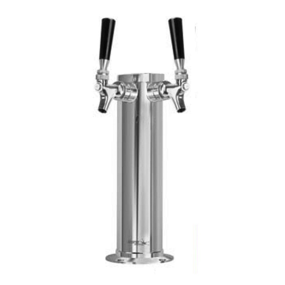 2 Faucet 3" Diameter Air Cool Polished Stainless Steel Tap Tower Column w/ Chrome Faucet