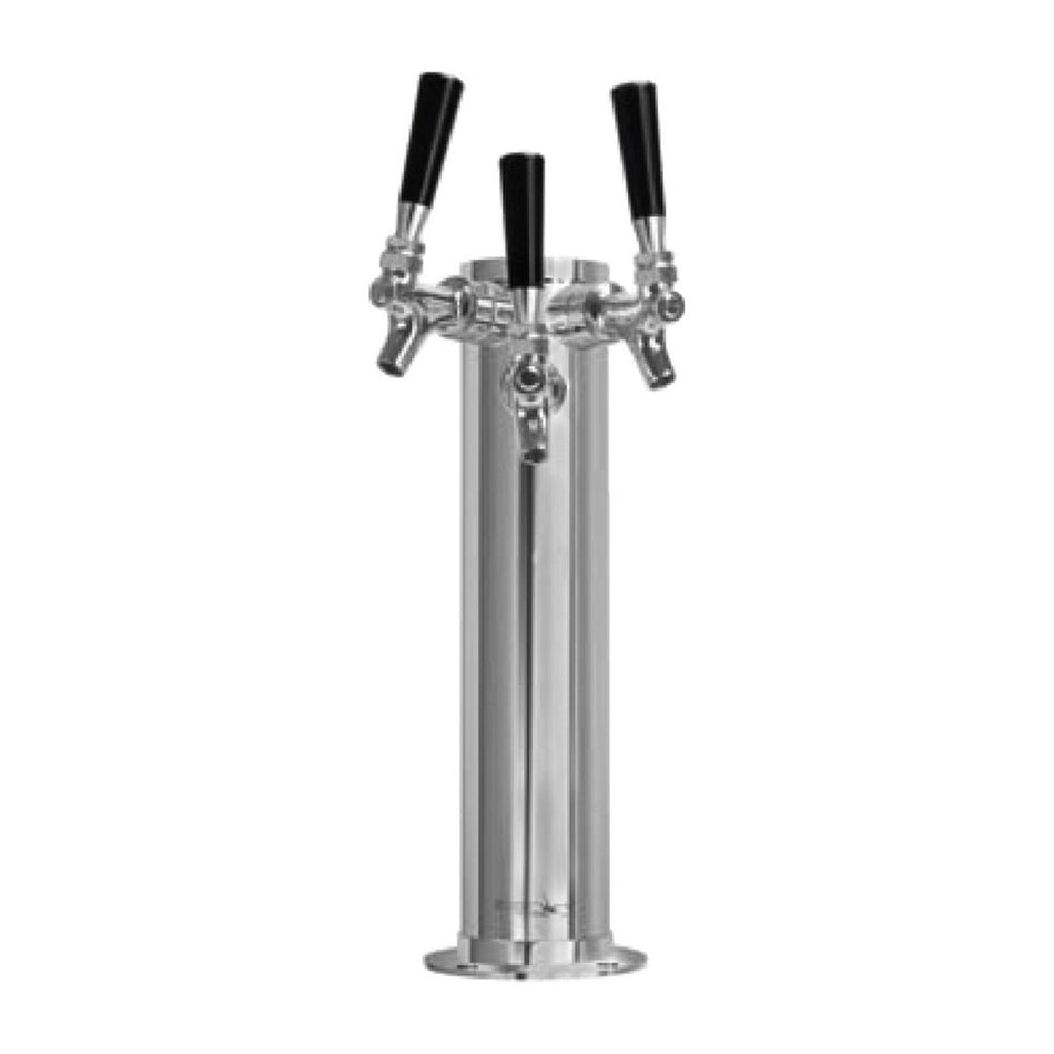 3 Faucet 3" Diameter Air Cool Polished Stainless Steel Tap Tower Column w/ Chrome Faucet