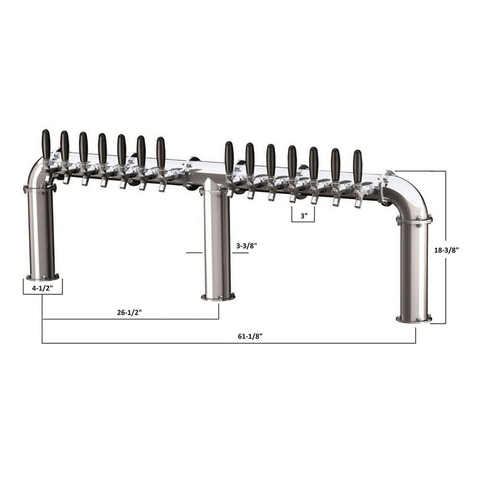 DiscArcadia 14-faucet Passthru Tower - 3-Leg Design, Glycol-Cooled