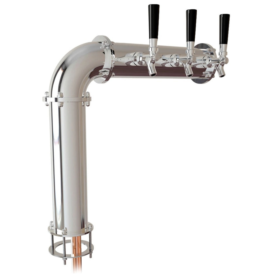 Persey Inline Tower - 3 Faucet Glycol-Cooled, 304 Stainless Steel Construction - Right Design