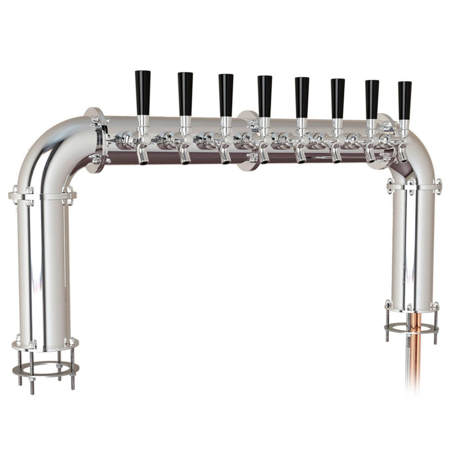 Arcadia 8-faucet Passthru Tower - Glycol-Cooled, 304 Stainless Steel Build