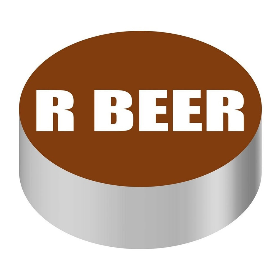 Id Cap-Round Brown/White R Beer